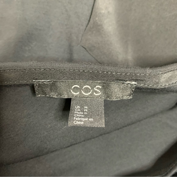 COS Black Long Sleeve Silk Layered Midi Dress - Picture 3 of 5